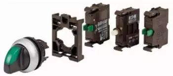 Eaton M22-WRLK3-G-2K10LED-BVP Wahlschalter Frontring Kunststoff, Knebel, gr&uuml;n (110925)