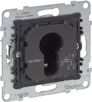 Legrand Seano Schl&uuml;ssel-Jalousietaster DIN-Halbzylinder 2-polig 10A 250V (765034)