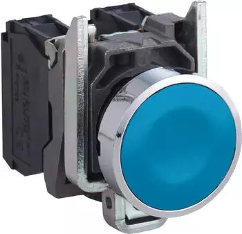 Schneider Electric Harmony XB4BA61 Drucktaster flach, blau, &Oslash;22mm, Metall (XB4BA61)