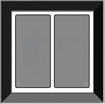 Issendorff GTS2B Glas-Tastenfeld rahmenlos, schwarz, 2 Tasten (30224)