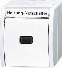 Busch-Jaeger Wippkontrollschalter / Heizung-Notschalter (2601/2 SKWNH-54)