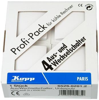 Kopp Aus-/Wechselschalter Paris, 4er-Profipack (652602012)