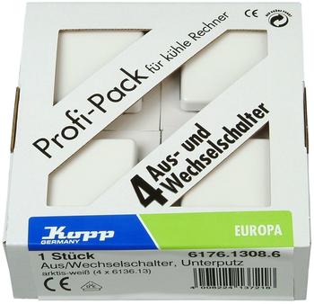 Kopp Aus-/Wechselschalter Europa, 4er Set, weiß (617613086)