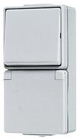 JUNG 676W, Jung 676W SCHUKO Steckdose mit Wechselschalter Serie WG