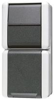 Jung 871W, JUNG 871W SCHUKO-Steckdose mit Taster WG 800 grau senkrecht