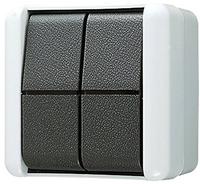 JUNG 839W, Jung 839W Doppel-Taster 10 AX 250 V ~ Serie WG