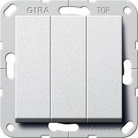 Gira 284426 Taster 3 Fach Schlie&szlig;er 1 polig System 55, alu