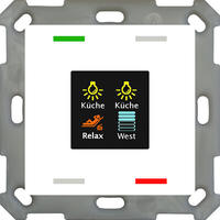 KNX 4-fach Smart 55 Knopf mit Farbdisplay und T/F-Sensor, reinwei&szlig; gl&auml;nzend,