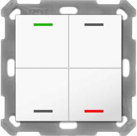 KNX Taster Light 55 4-fach, RGBW, mit Temperatursensor, Reinwei&szlig; gl&auml;nzend, Neutral,