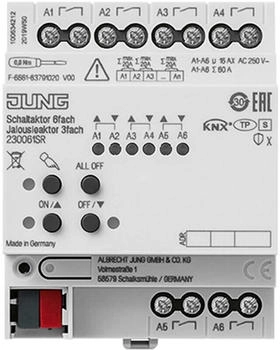 Jung 230061SR KNX Schaltaktor 6fach KNX Jalousieaktor Wei&szlig;