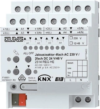 Jung 2514REGHE Jalousieaktor 4fach AC 110-230 V, 2fach