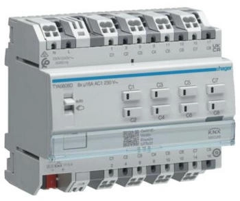 Hager TYAS608D Schalt-/Jalousieaktor 8/4-fach KNX 16A C-Last