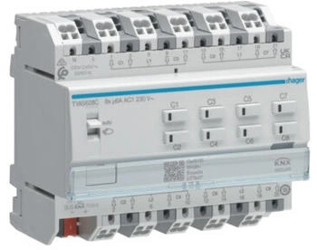 Hager TYAS628C Rollladen-/Jalousieaktor 8-fach KNX 230V