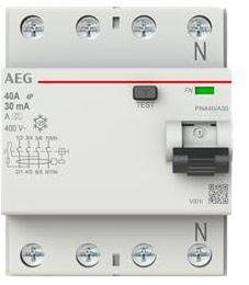 AEG FN440/A30 - FI-Schalter 4P Typ A 40A, 30mA, 4 Teilungseinheiten (2CSF704156R1400)