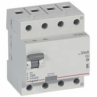 Legrand 402074, Legrand Fehlerstrom-Leitungsschutzschalter RX3 25A 4polig 30MA A
