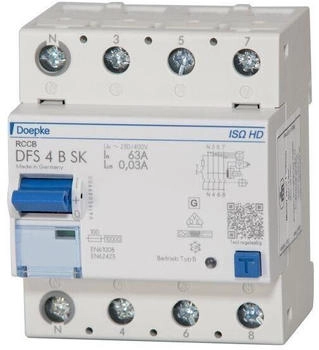 Doepke FI-Schutzschalter allstromsensitiv DFS 4p ISO 63A 0,03A Typ B SK N-li HD (09144848HD)