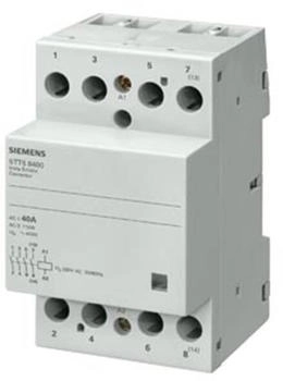 Siemens INSTA-Sch&uuml;tz mit 4 &Ouml;ffnern Kontakt f&uuml;r AC 230V, 400V 63A Ansteuerung AC 24V (5TT5853-2)