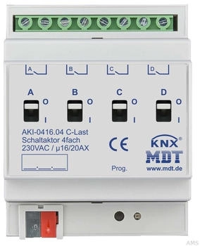 MDT KNX 4-fach 16/20 A C-Last Industrie 200 &micro; (AKI-0416.04)