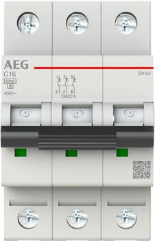 AEG EN63 C16 Leitungsschutzschalter 6kA, C-Charakteristik, 16A, 3P (2CDS253088R0164)