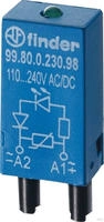 Finder Steckmodul mit LED, mit Varistor 99.80.0.230.98 Leuchtfarben: Gr&uuml;n Passend