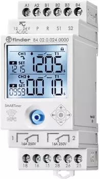 Finder SMARTimer Zeitrelais-digital 24 V/DC multifunktional NFC-programmierbar 2 Wechsler (84.02.0.024.0000)