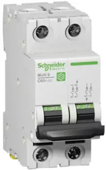 Schneider Electric Multi 9 OEM Leitungsschutzschalter C60H-DC 2-polig 6A B-Char. 500V-DC (M9U11206)