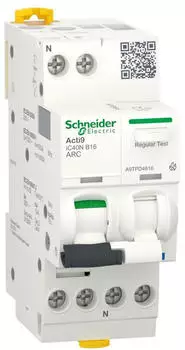 Schneider Electric Acti9 iC40N ARC AFDD Brandschutzschalter 1P+N 16A B-Char. 6000A (A9TPD4616)
