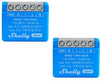 Shelly 1 Mini Gen4 2 St&uuml;ck (S4SW-001X8EU)