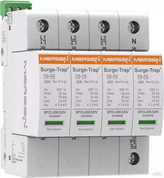 Mersen &Uuml;berspannungsableiter Typ 2+3 20kA 320V 4+0 TNS (STPT23-20K320V-4P)