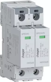 Hager SPE240 &Uuml;berspannungsableiter Typ 2 2P TN-S/TT 40kA 275V (SPE240)
