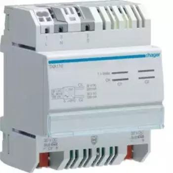 Hager KNX Busspannungsversorgung 2 Ausg&auml;nge 2 Drosseln 2x320mA (TXA116)