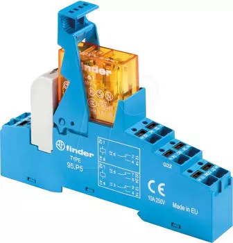 Finder Koppelrelais 48.P6 24V DC 16A 1 Wechsler Push-In (48.P6.7.024.4050)