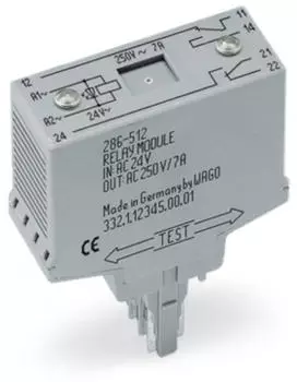 Wago Relaismodul 220V DC 7A 2 Wechsler grau (286-316)