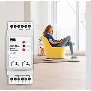 WIR elektronik eAktor eA210 2-Kanal Schaltaktor Hutschienenmontage (eA210)