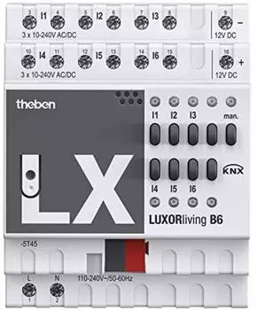 Theben LUXORliving B6 Bin&auml;reingang 6-fach REG/DIN-Schiene (4800430)