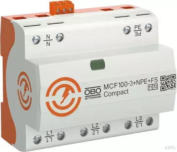 OBO Bettermann MCF100-3+NPE+FS LightningController Compact &Uuml;SS T1/T2 3-polig 255V (5096987)