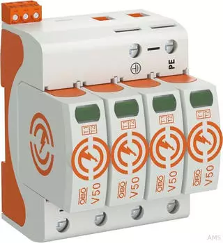 OBO Bettermann CombiController V50 vierpolig mit FS 280V 50kA (V50-4+FS-280)