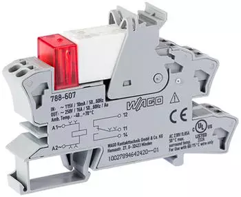 Wago Relaismodul Stecksockel AC 115V 1 Wechsler mit Statusanzeige (788-607)