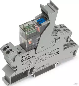 Wago Stecksockel mit Relais 230VAC 2 Wechsler 250VAC 8A (788-549)