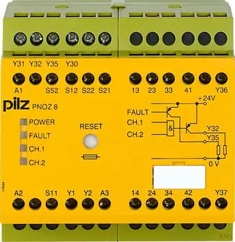 Pilz PNOZ 8 Sicherheitsschaltger&auml;t 24VDC 3n/o 1n/c 2so (774760)
