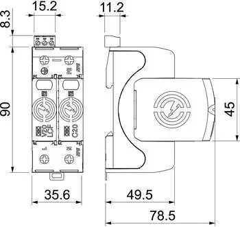 OBO Bettermann SurgeController V20 leckstromfrei 1-polig +NPE+FS 280V (V20-LCF-1+1+FS-2)