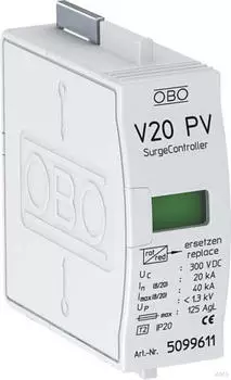 OBO Bettermann SurgeController V20-C Oberteil f&uuml;r PV-Anlagen 0-300V (5099611)