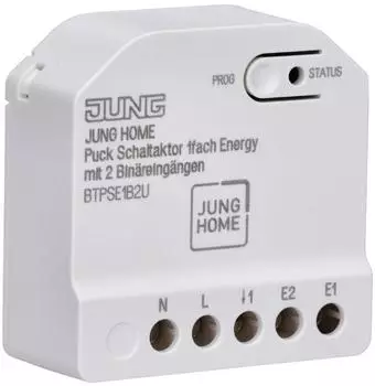 Jung Bike JH Puck Schaltaktor 1-fach, 16A, 2 Binäreingänge, Bluetooth Mesh (BTPSE1B2U)