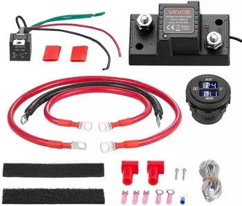 VEVOR Doppelbatterie-Trennrelais VSR 12V 80A mit Voltmeter und LCD-Bildschirm