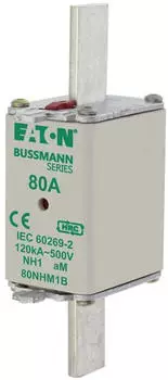 Eaton NH-Sicherungseinsatz Gr&ouml;&szlig;e 1, 80A, 500V AC, aM (80NHM1B)