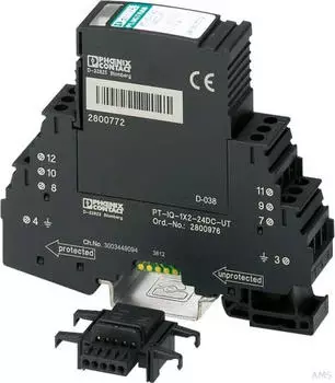 Phoenix Contact PT-IQ-2X1+F-48DC-UT &Uuml;berspannungsschutz-Ableiter 48V DC 10kA (2800790)
