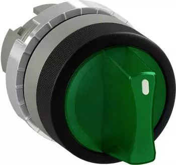 ABB P9MSLZ5V Wahlschalter 3-Positionen, gr&uuml;n beleuchtet, kurzer Griff, -45&deg;/0&deg;/45&deg; (1SFA184622R9102)