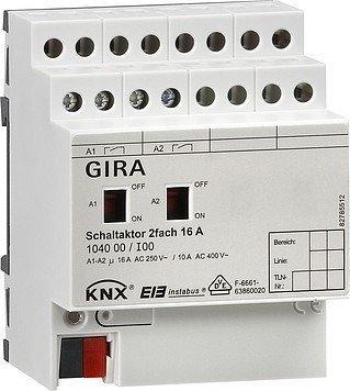 Gira Instabus KNX/EIB Schaltaktor 2fach 16 A mit Handbetätigung (104000)