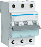 Hager MBS363, Hager Leitungsschutzschalter 3p. B-63A,6kA,3M QC MBS363 (MBS363)