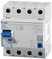Doepke FI-Schutzschalter DFS 4 025-4/0,03-A, 25A, 30mA, 4-polig, Typ A, N links